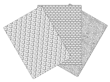 Impression Mat Set 1 - Hearts, Bricks, Leather
